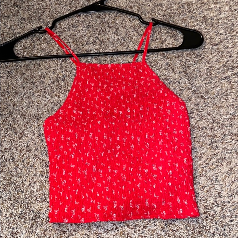 Red halter top